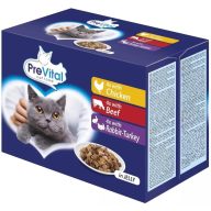   Macskaeledel 12x100g alutasakos Prevital in JELLY Csirke, marha, nyúl  4